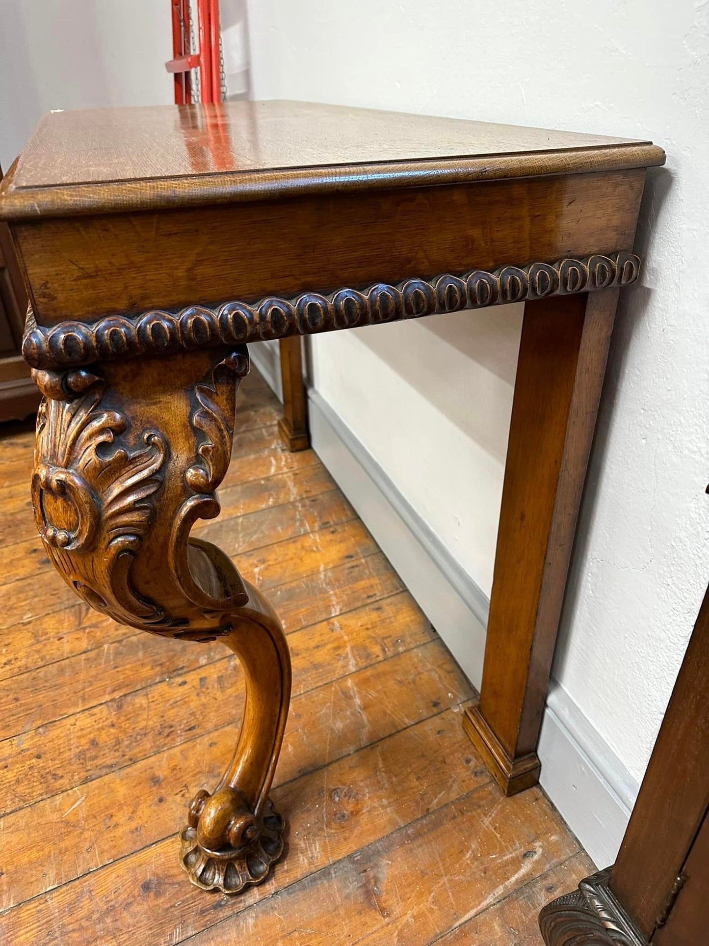 Carved Oak Console Table