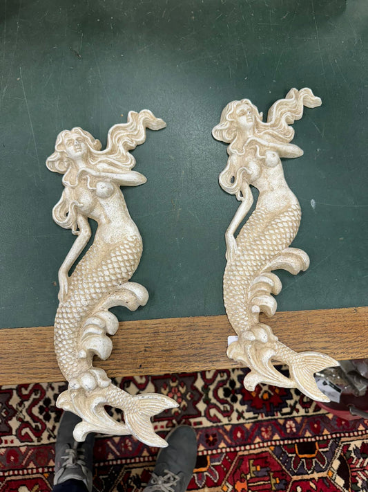 Pair of Cast iron Mermaids