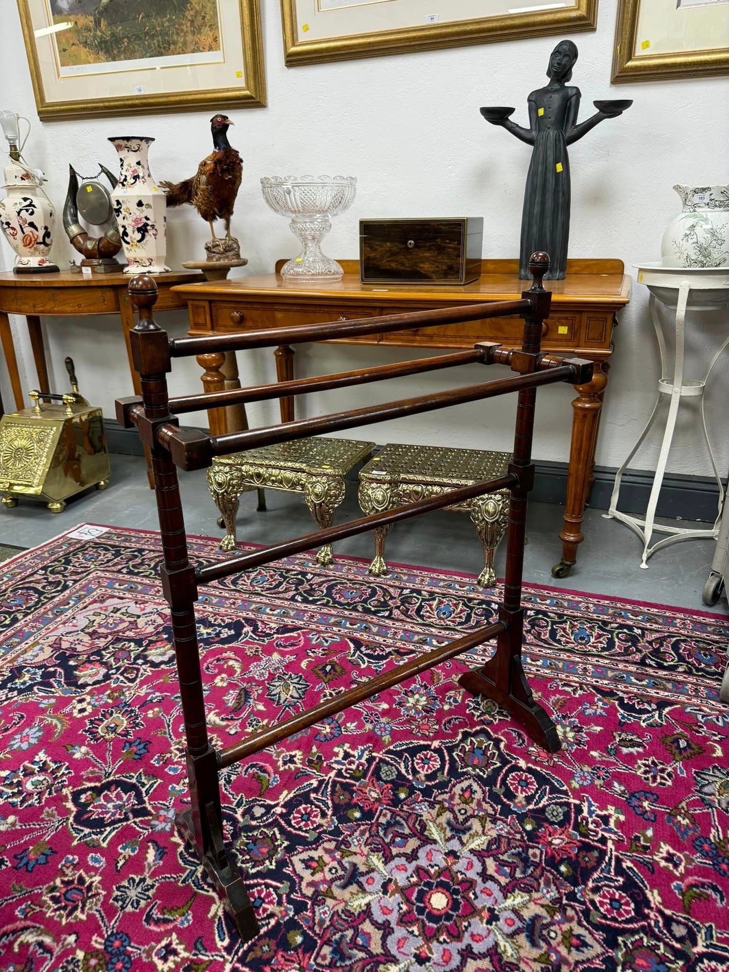 Antique Mahogany Towel Rail