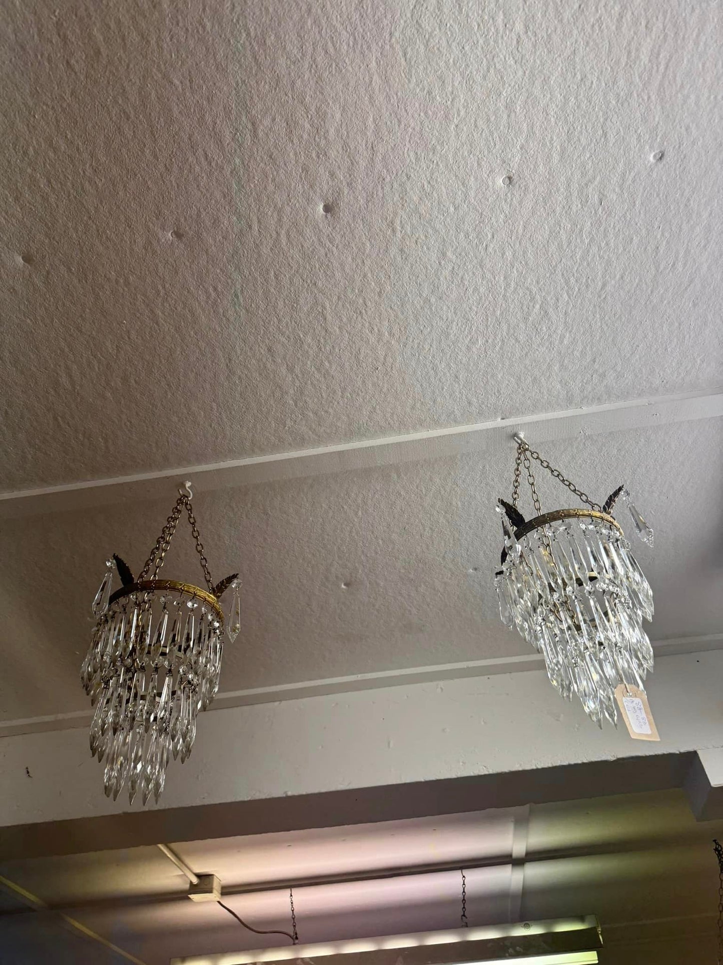 Pair of French Empire Bag Chandeliers