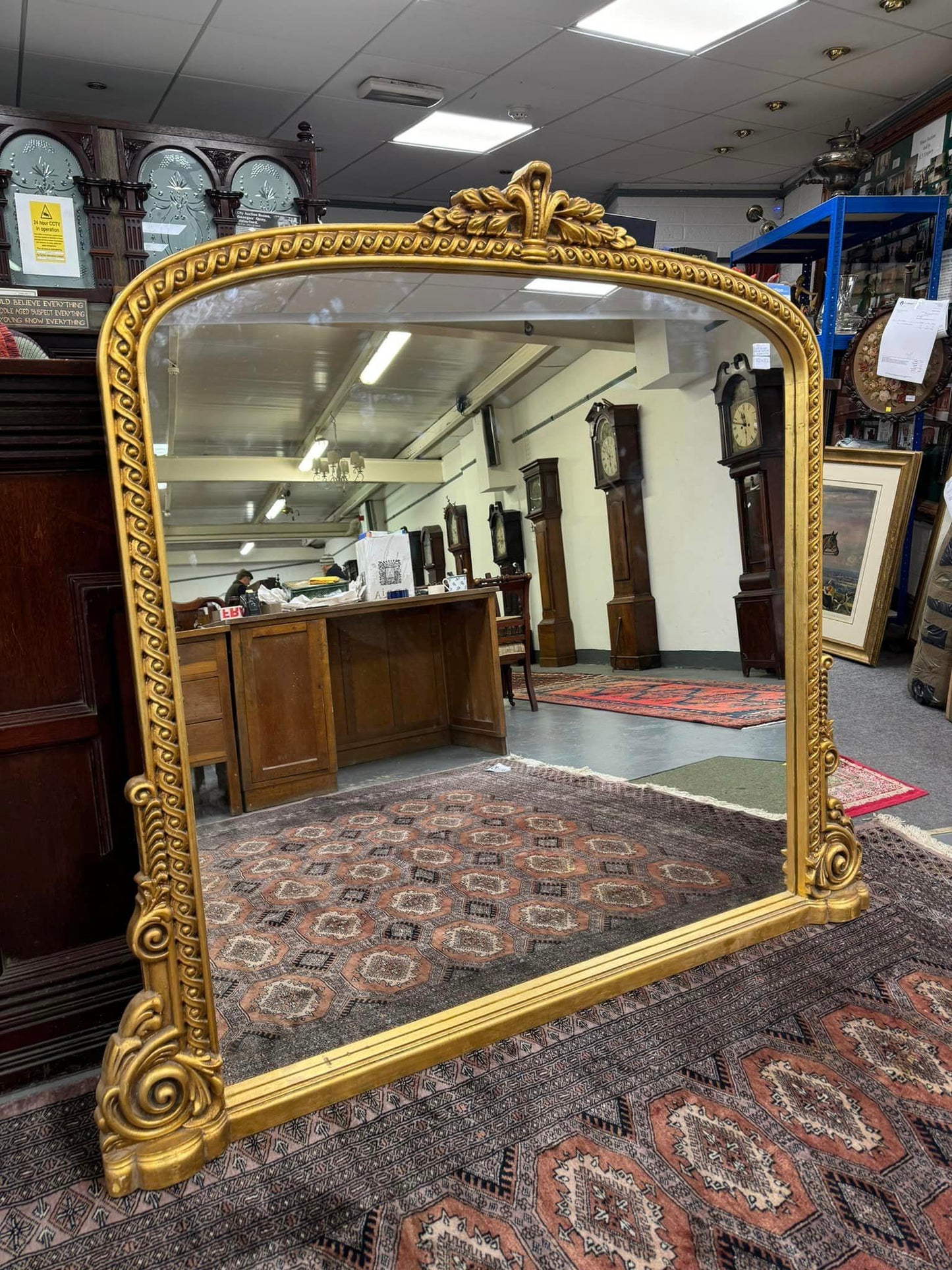 Large Roped Edge Gilded Mirror