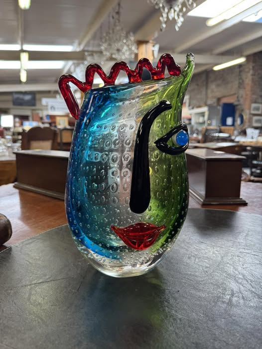 Funky Continental Art Glass Vase