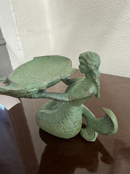 Bronzed Mermaid Birdbath