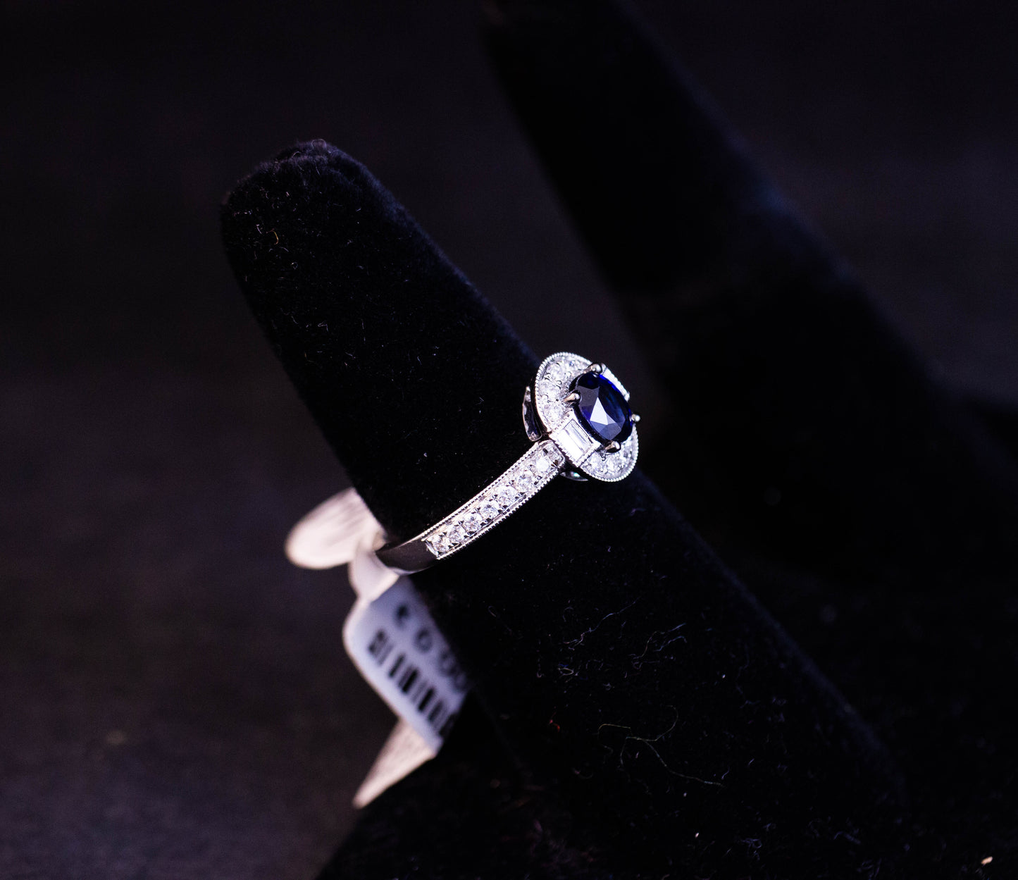 Halo Sapphire Diamond Ring