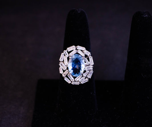 Aquamarine Diamond Dress Ring