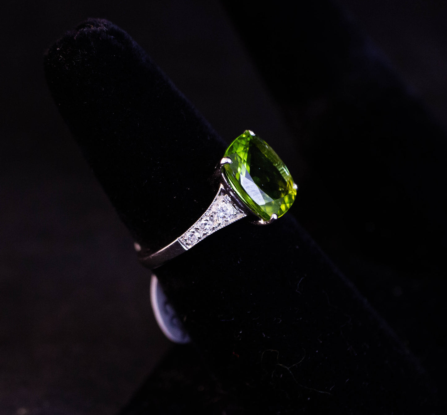 Peridot Diamond Ring