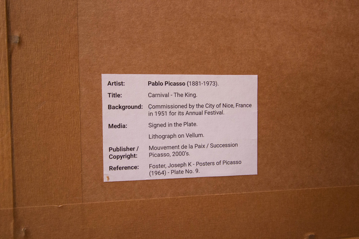 Pablo Picasso Lithograph