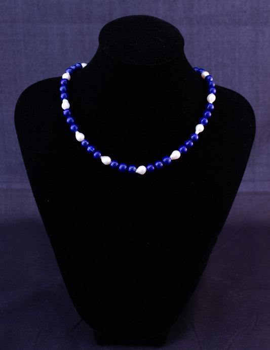 Pearl and Lapis Lazuli Necklace