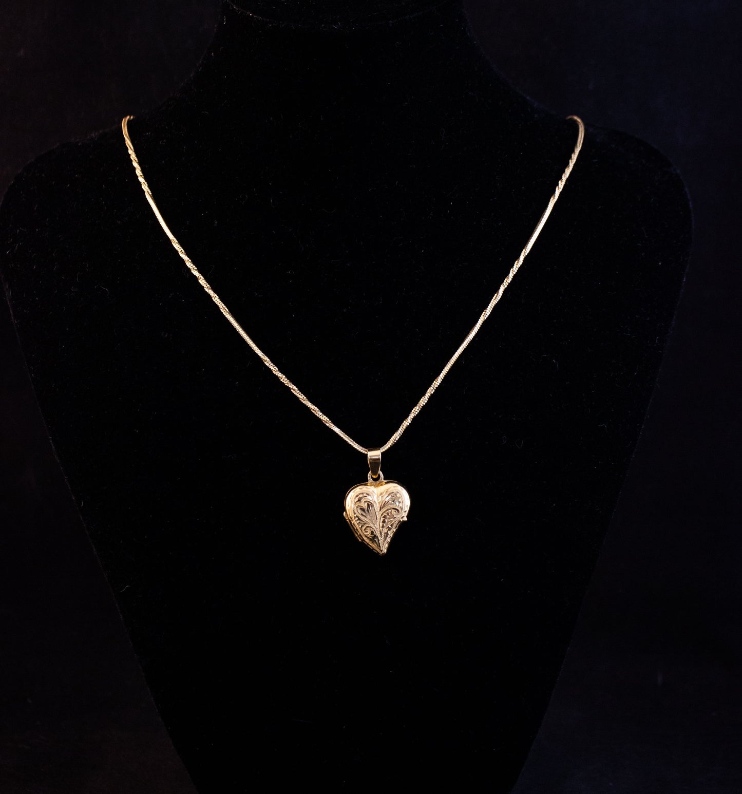 Gold Heart Locket Necklace