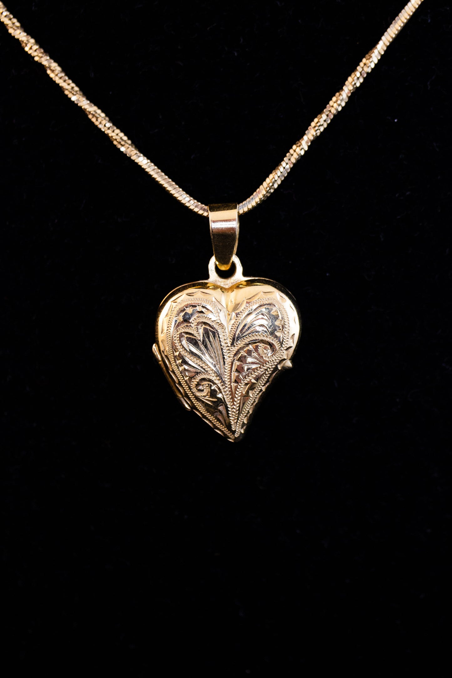 Gold Heart Locket Necklace