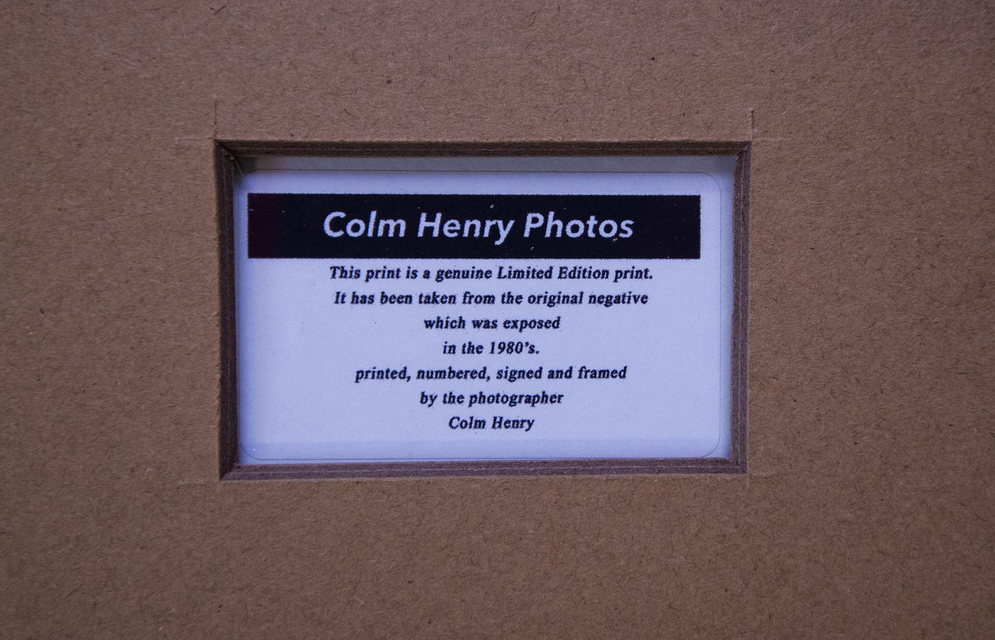 Colm Henry Photographic Print