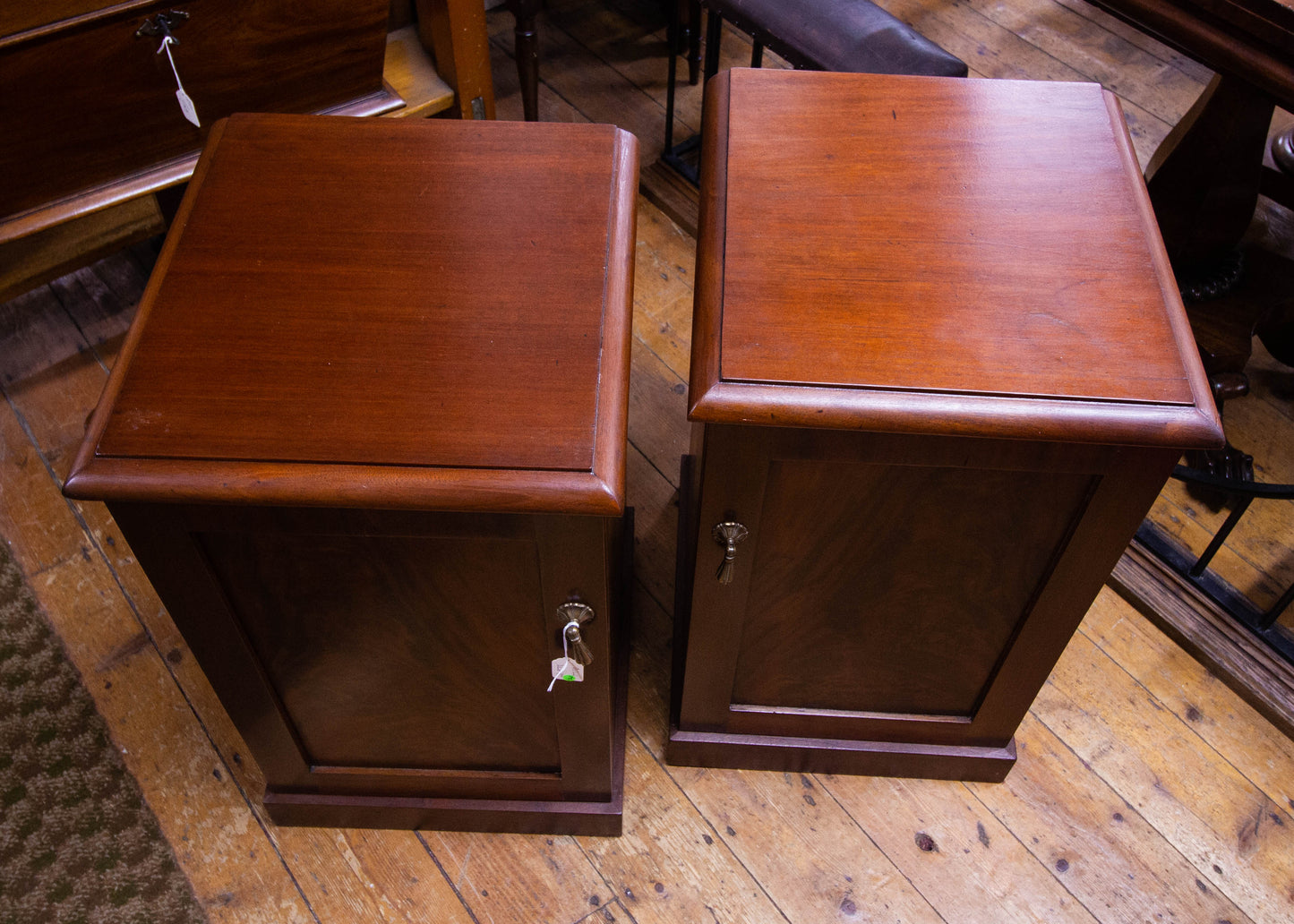 Pair of Mahogany Lockers