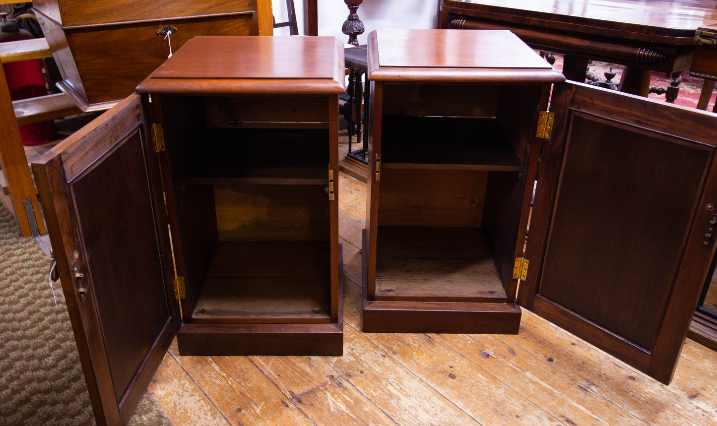 Pair of Mahogany Lockers