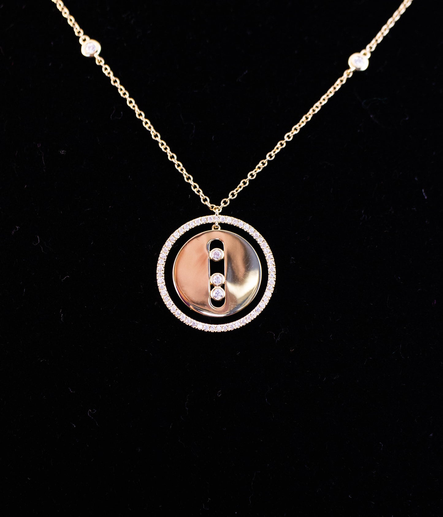 Gold and Diamond Pendant Necklace