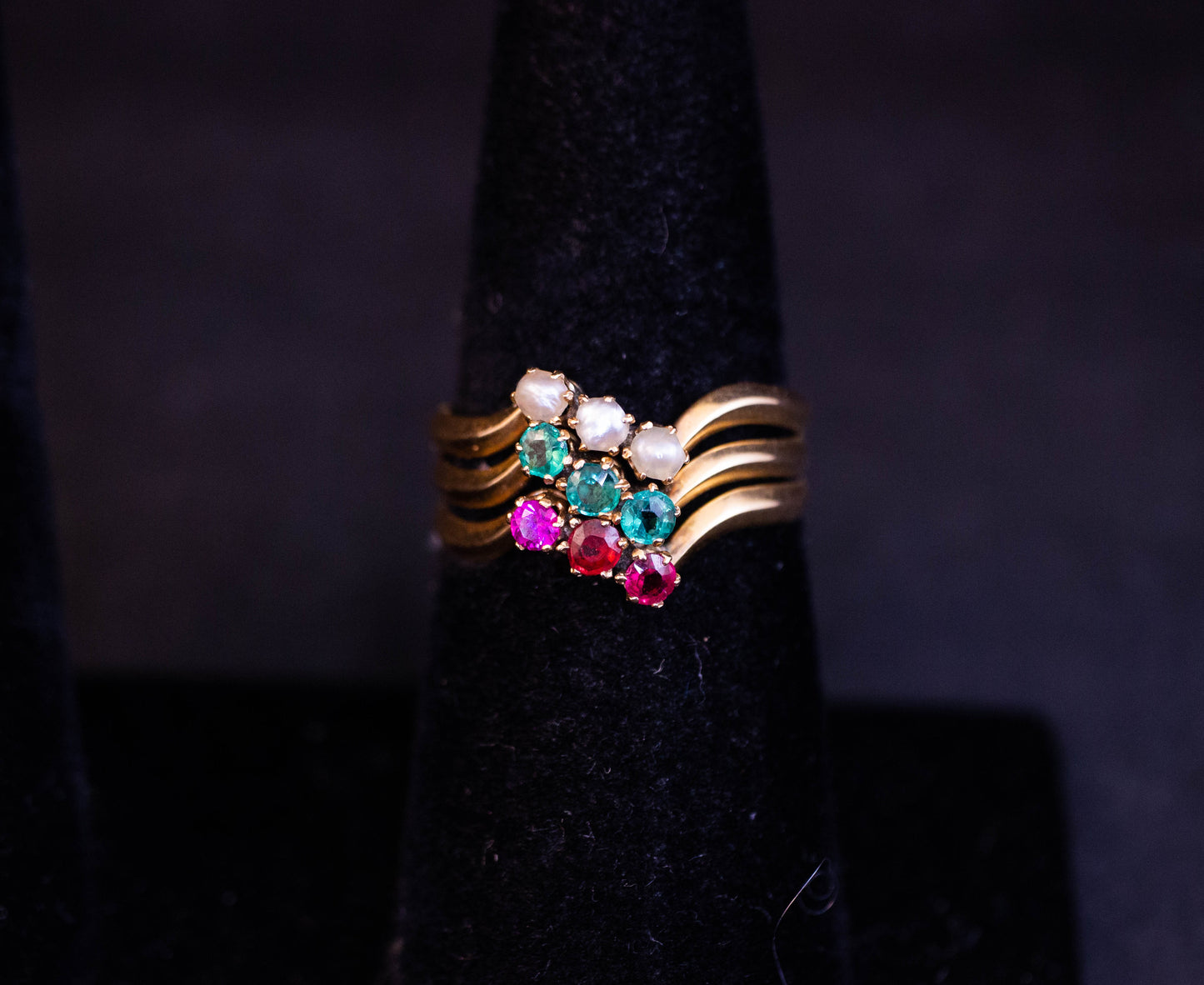 Pearl, Emerald and Ruby Ring
