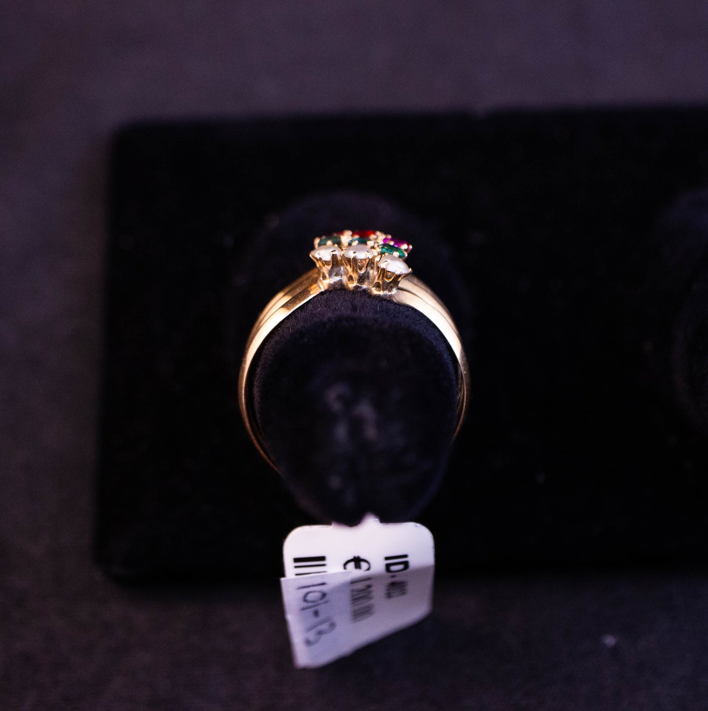 Pearl, Emerald and Ruby Ring