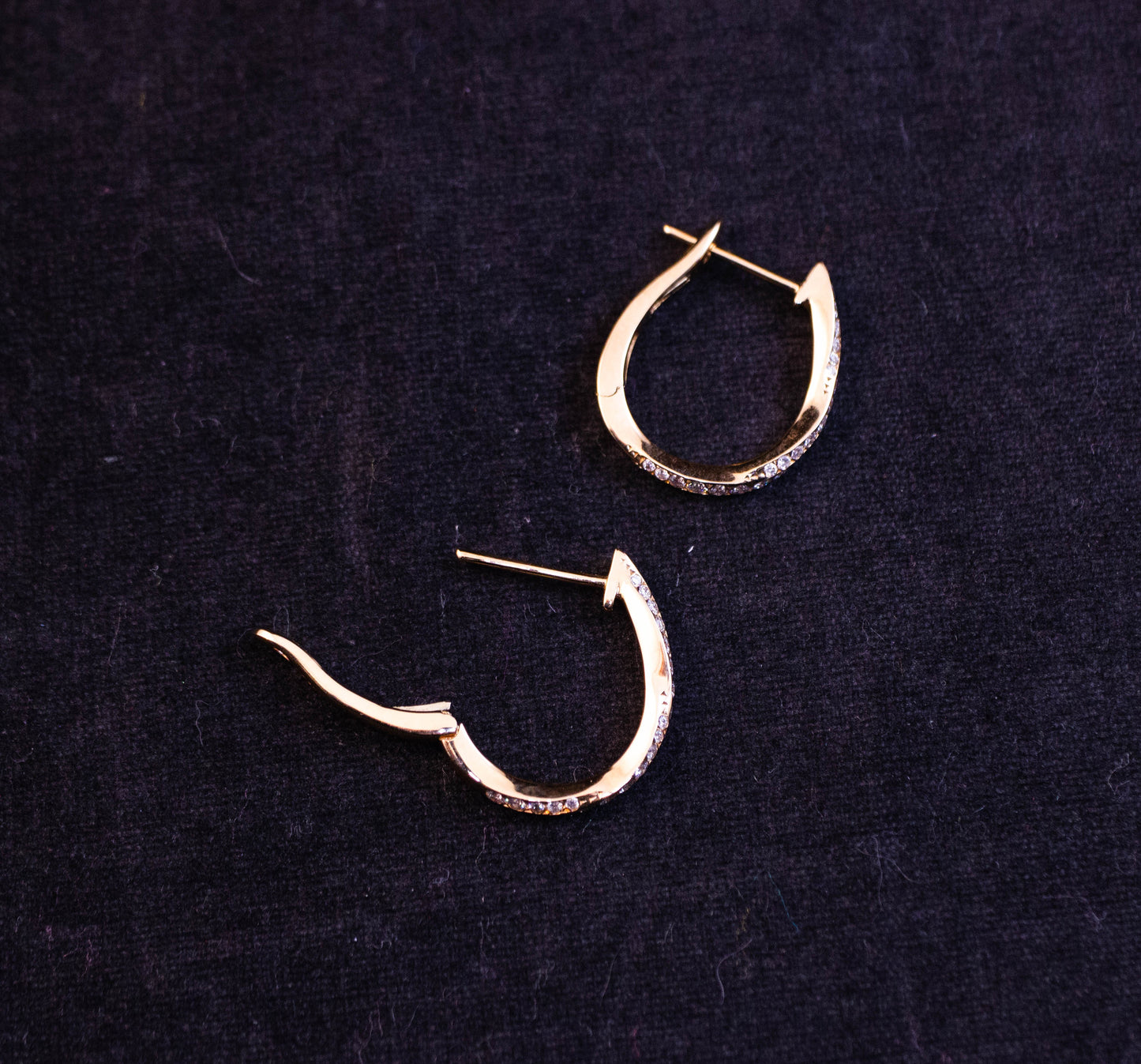 Diamond Twist Hoop Earrings