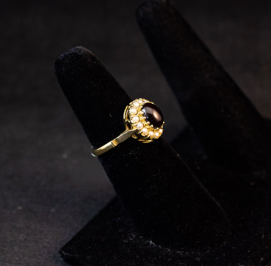 Garnet Pearl Ring