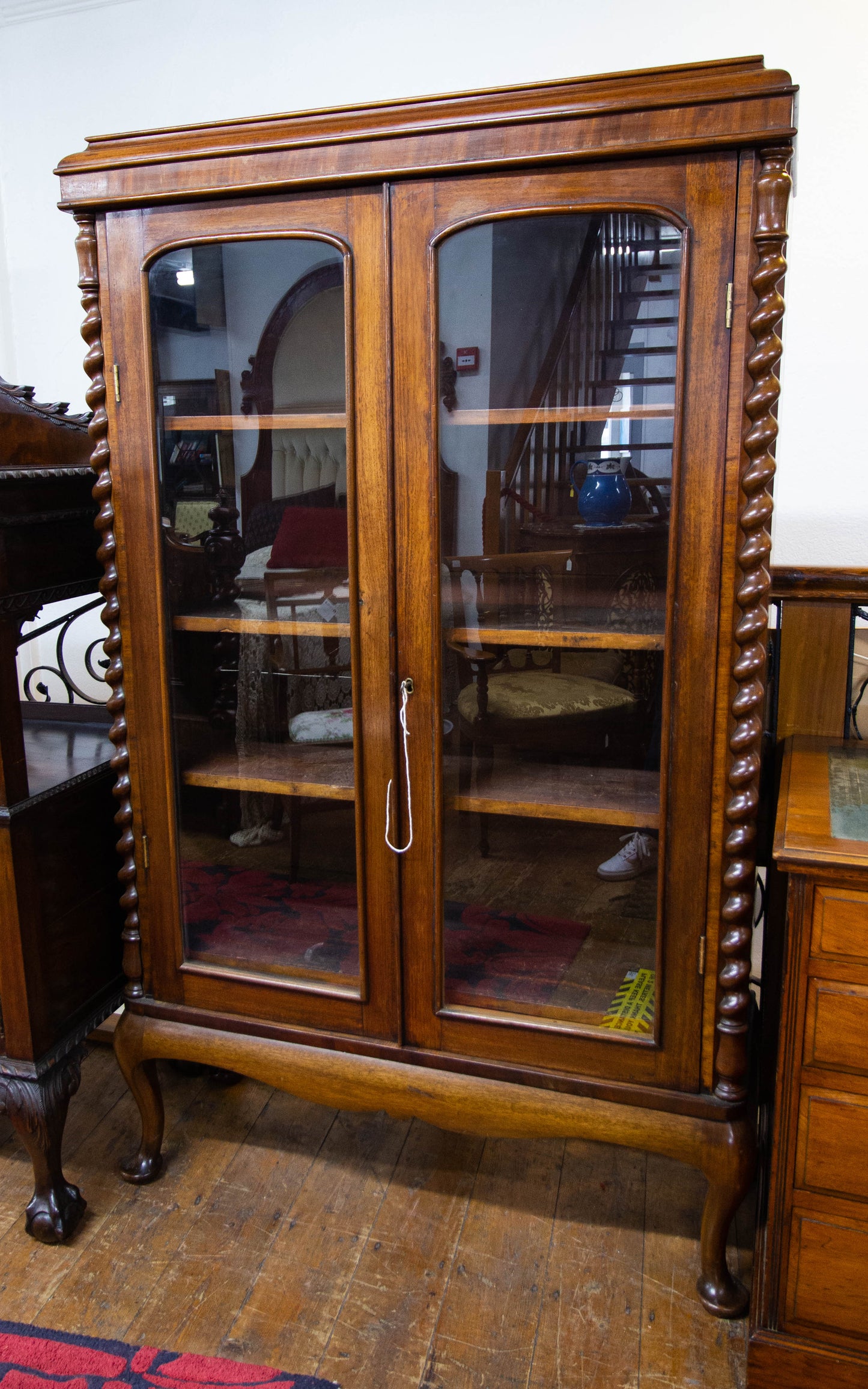 Mahogany Barley Twist Bookcase