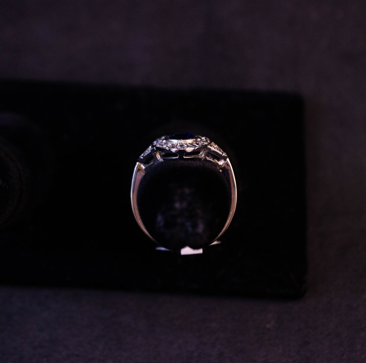 Blue Sapphire Shield Ring