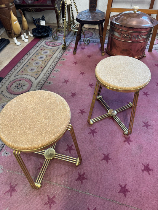 Pair of Funky Mid Century Tubular Stools