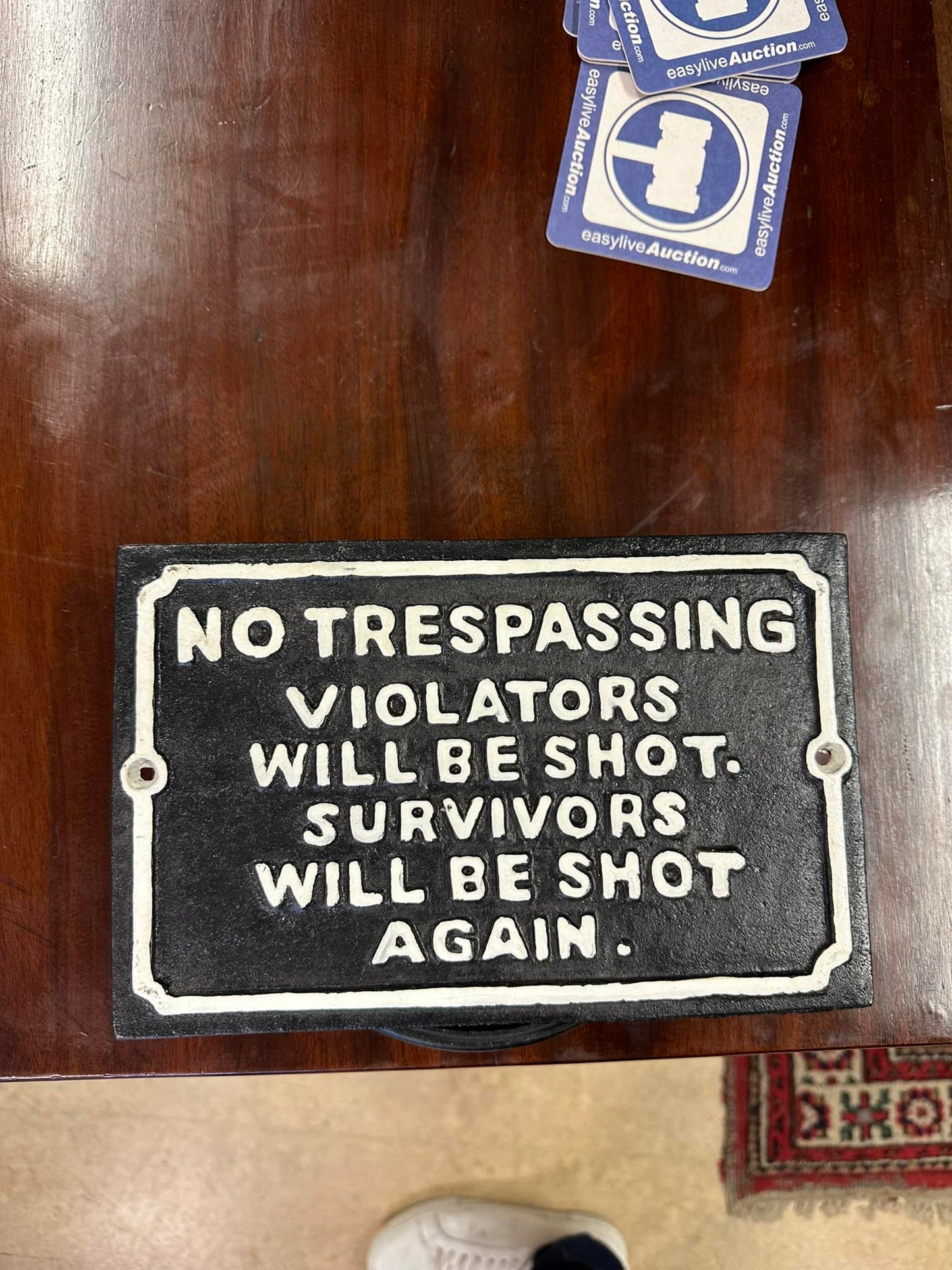 Cast Iron Trespasser Sign