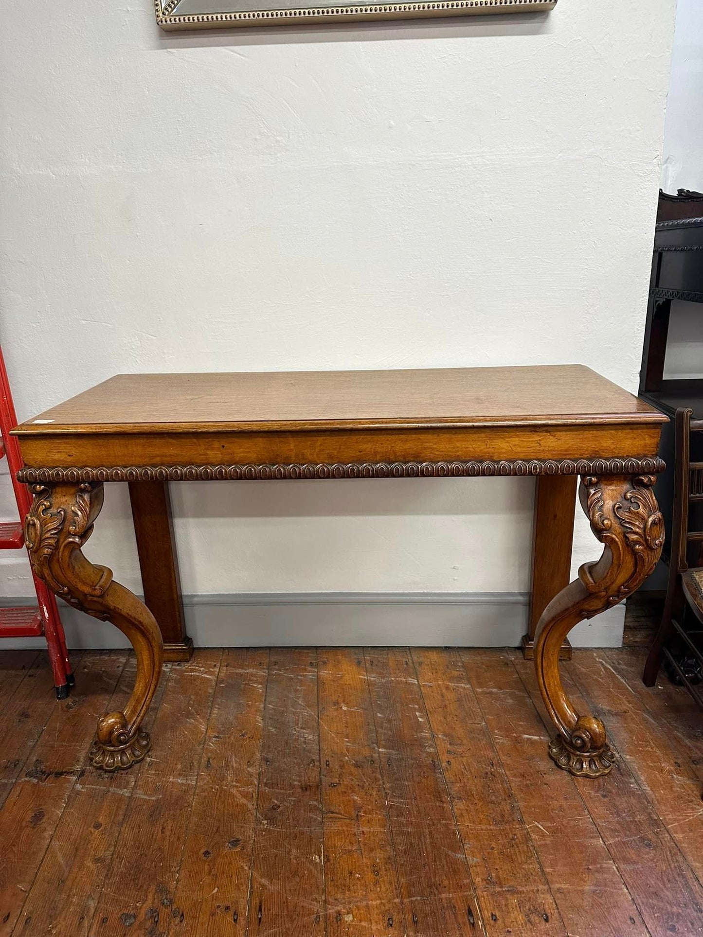 Carved Oak Console Table