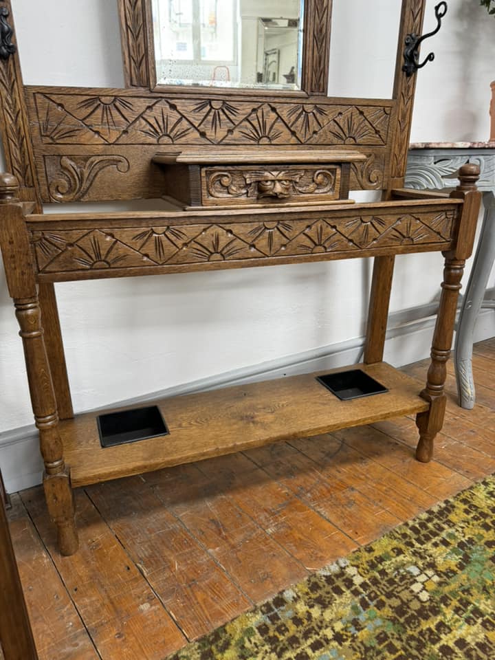 Carved Oak Hallstand