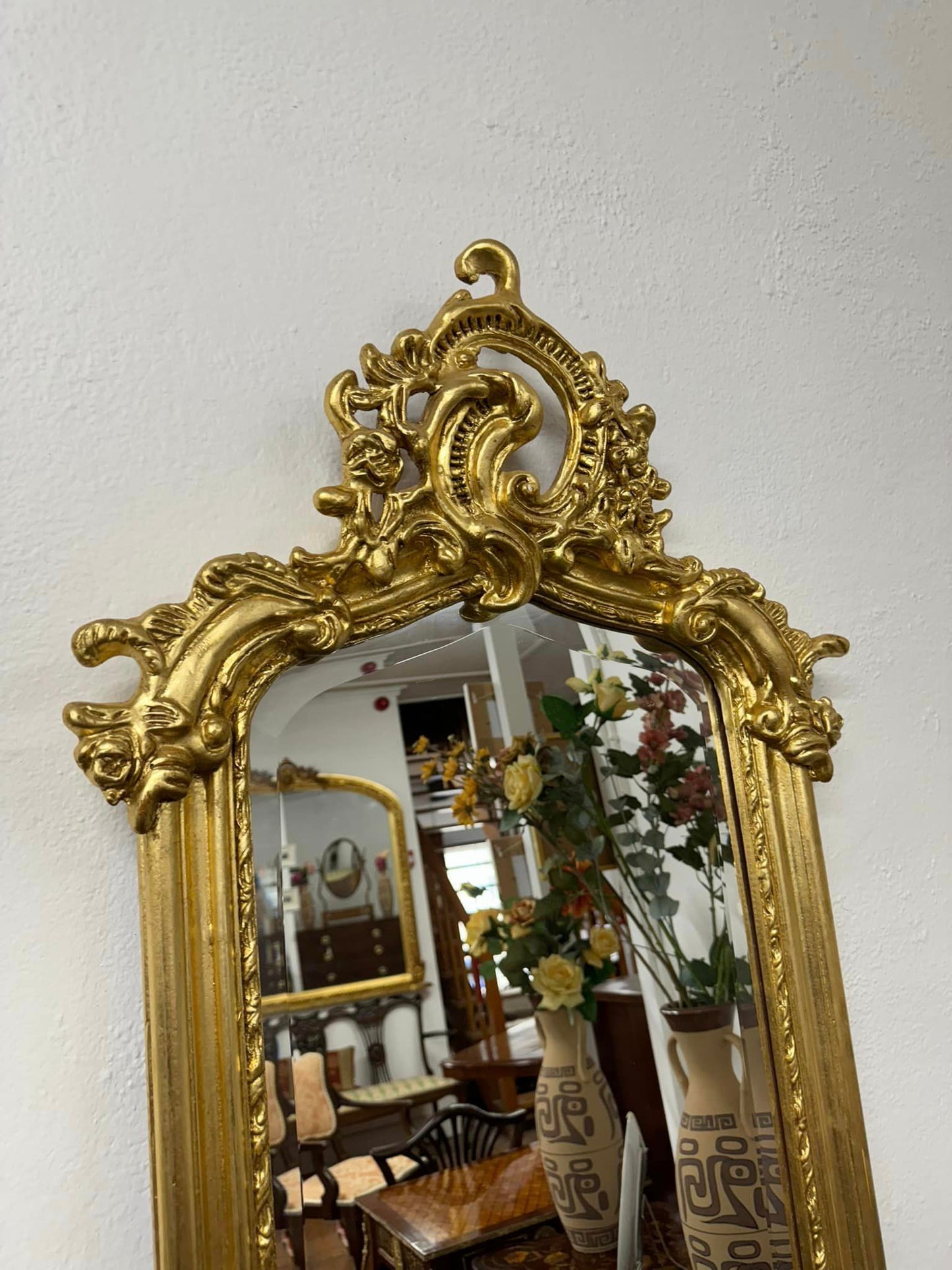 Gilded French Skinny Mirror