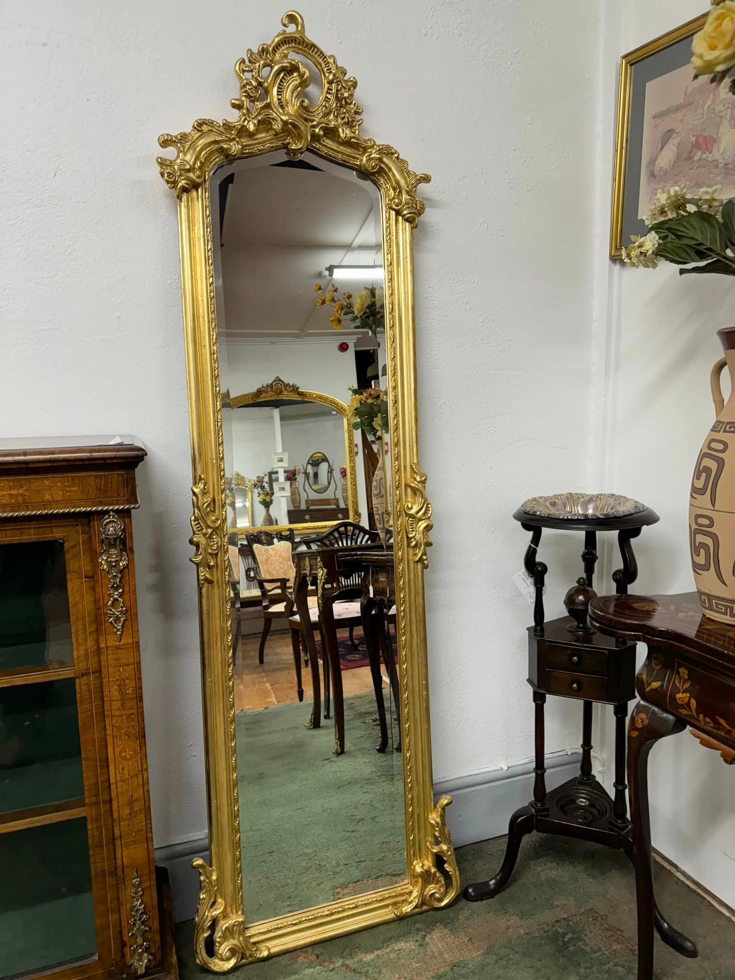 Gilded French Skinny Mirror