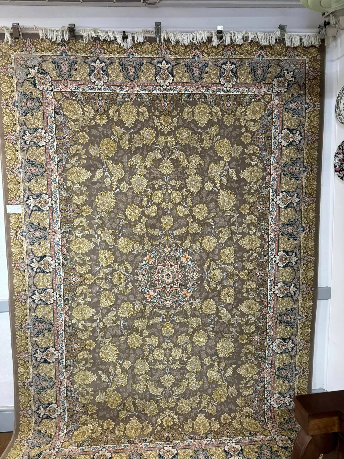 Fine Embossed Persian Taupe Rug