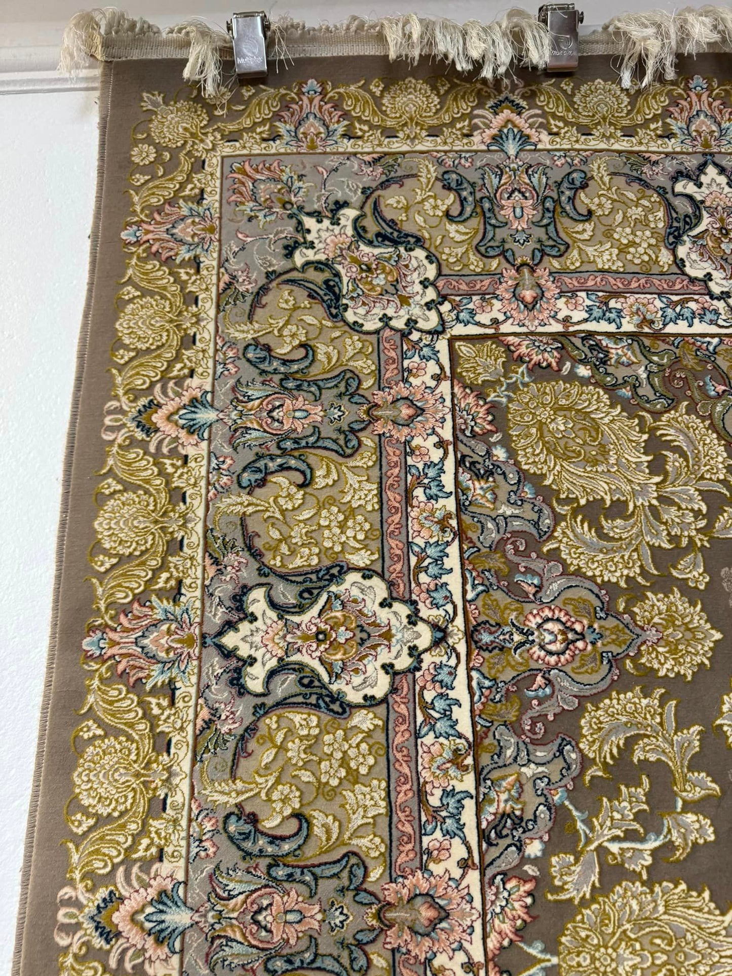 Fine Embossed Persian Taupe Rug