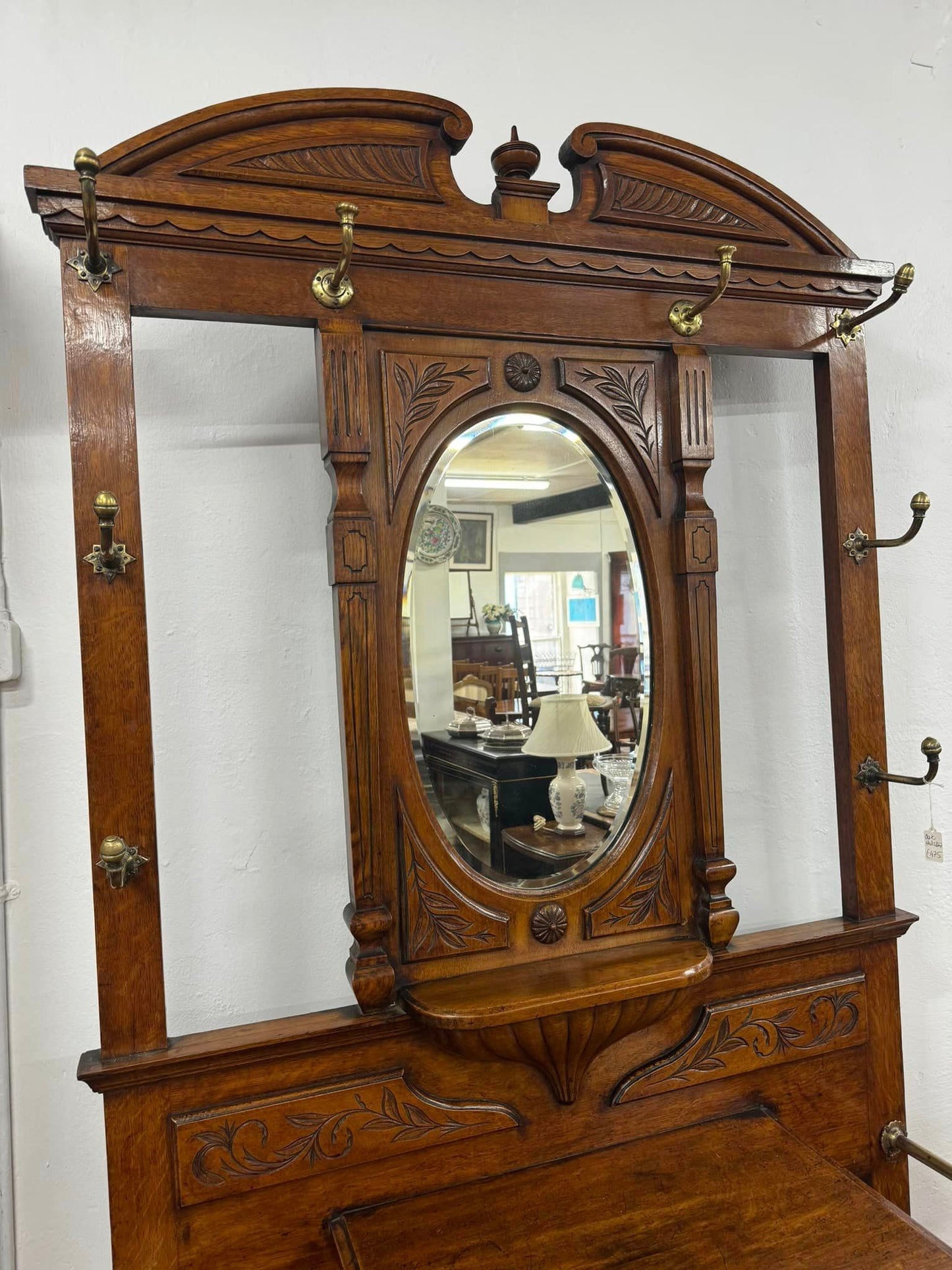 Carved Victorian Mahogany Hallstand