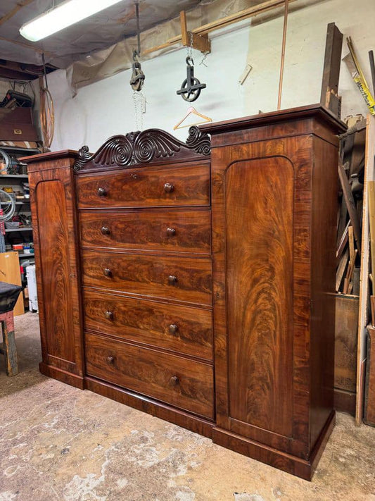 Impressive Georgian Mahogany Compactum Wardrobe