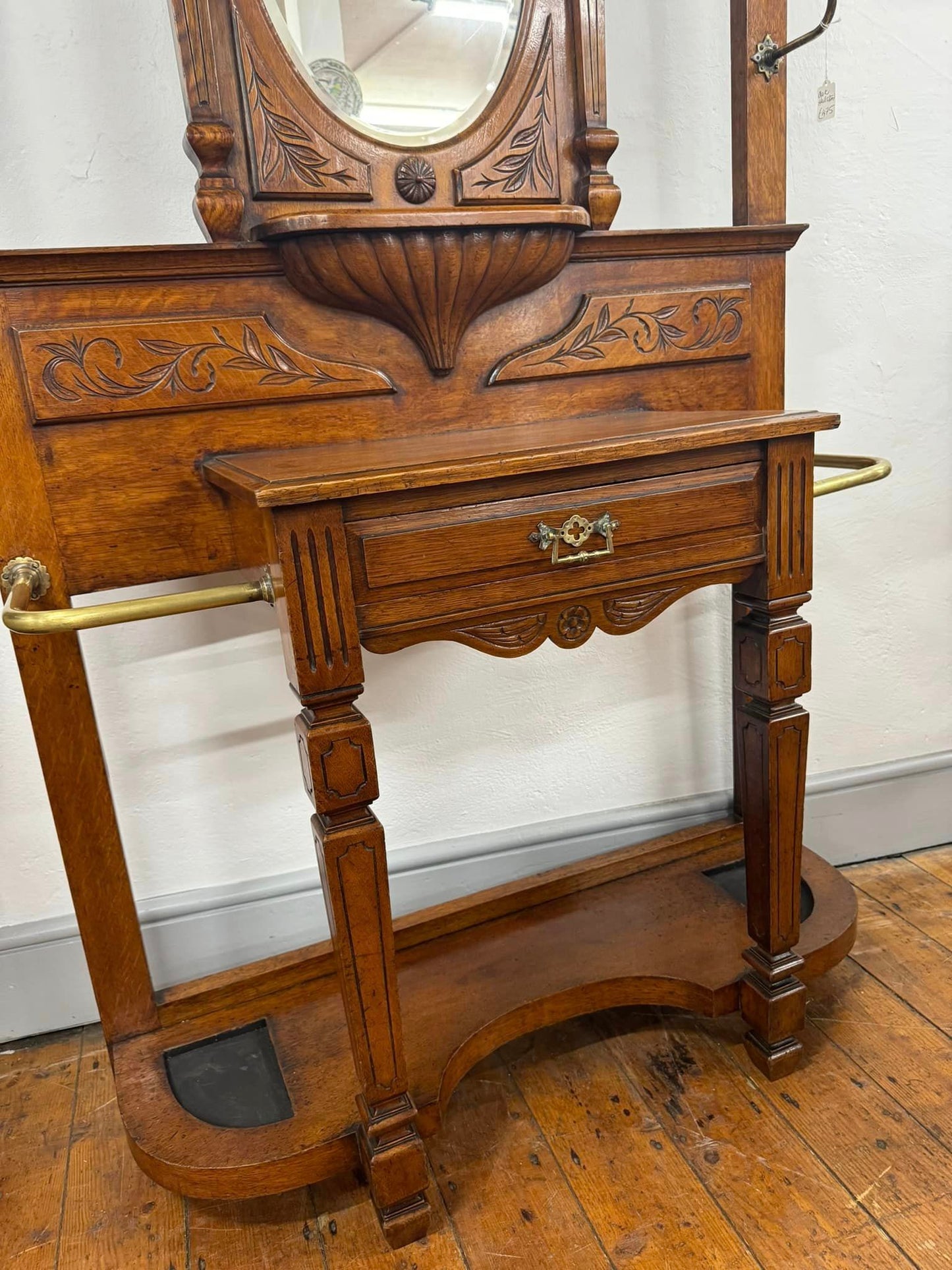 Carved Victorian Mahogany Hallstand