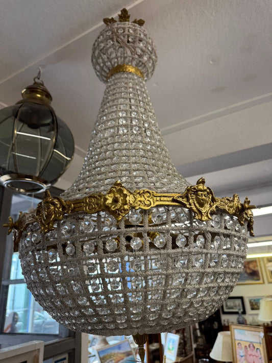 Ornate Large French Basket Chandelier