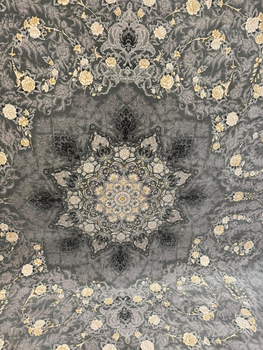 Superb Embossed Grey Ground Rug