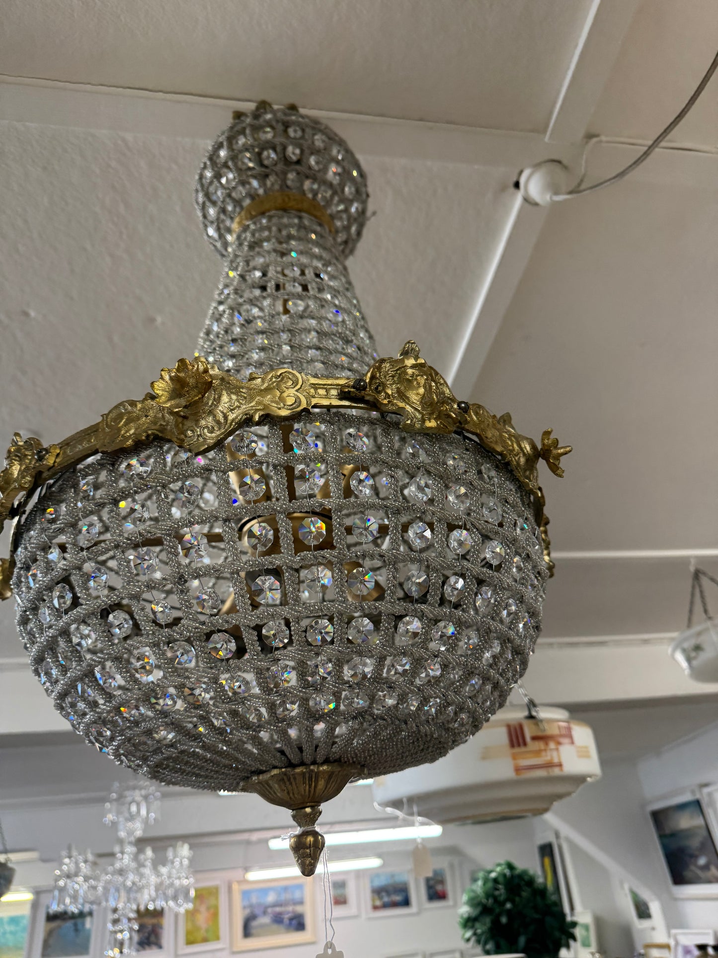 Ornate Medium French Basket Chandelier