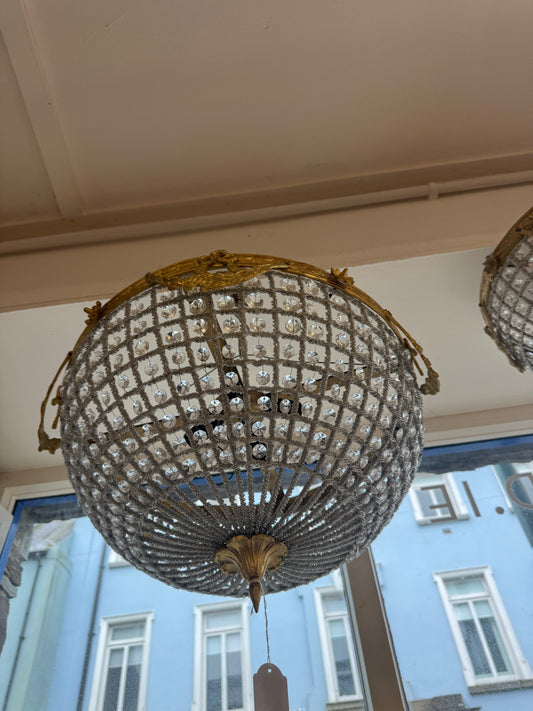 Large French Basket Ceiling Light