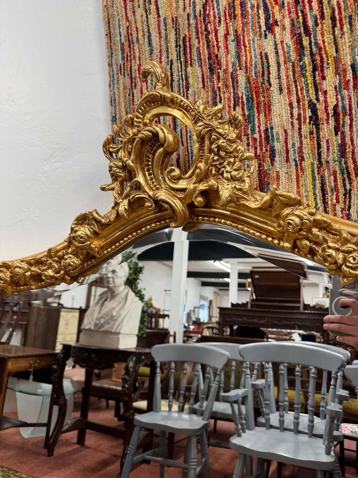 Large French Scroll Mirror