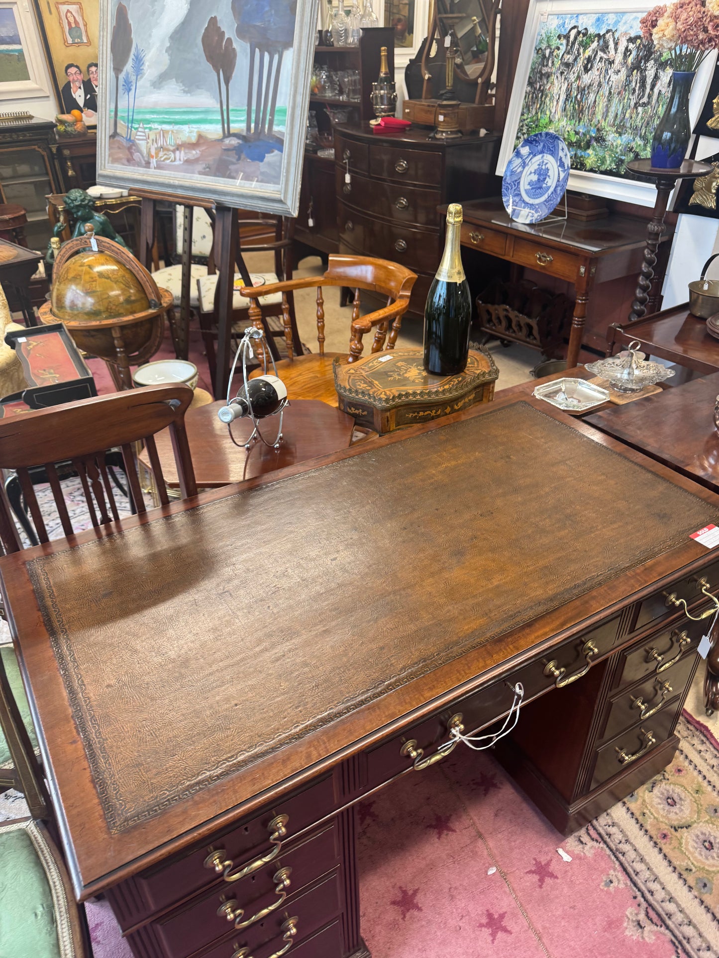 Edwardian Mahogany Pedestal Desk