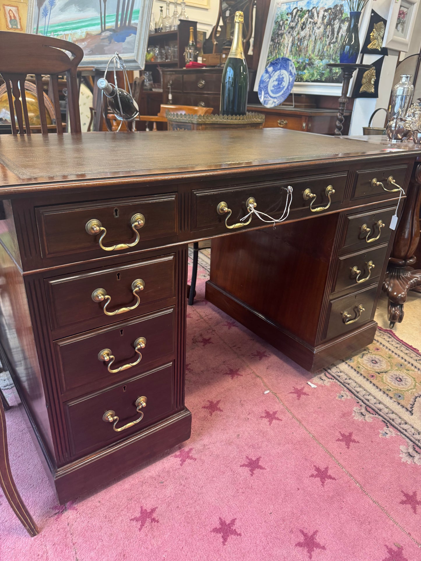 Edwardian Mahogany Pedestal Desk