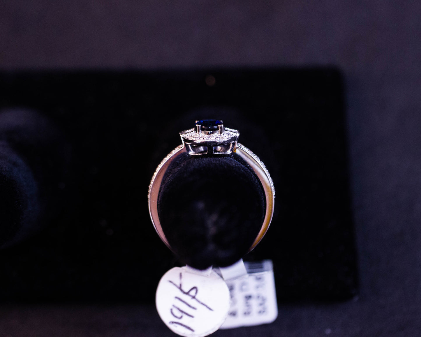 Halo Sapphire Diamond Ring