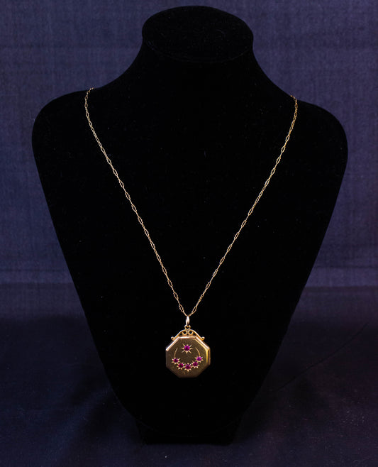 Ruby Locket Necklace