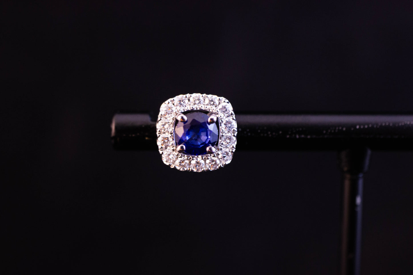 Sapphire and Diamond Halo Earrings