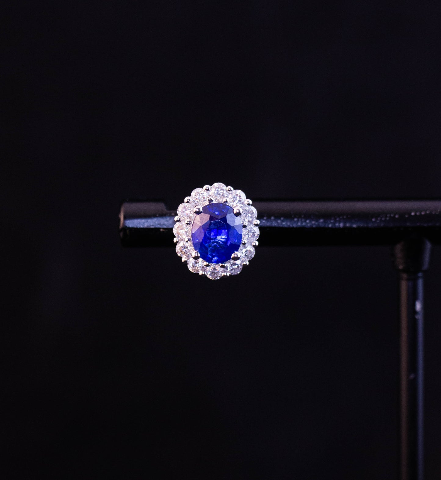 Sapphire and Diamond Halo Earrings