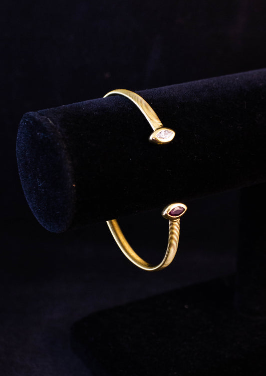 Gold and Diamond Bangle