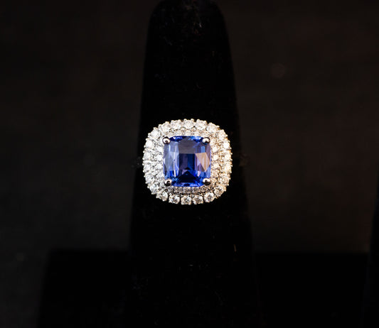 Sapphire Cluster Ring